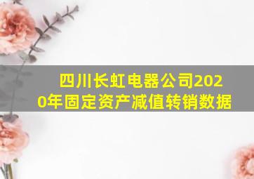 四川长虹电器公司2020年固定资产减值转销数据