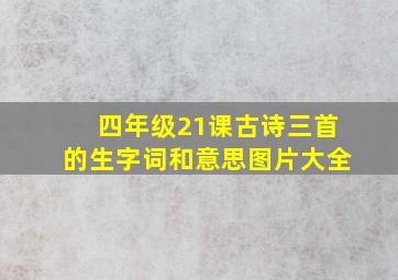 四年级21课古诗三首的生字词和意思图片大全