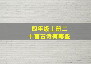 四年级上册二十首古诗有哪些