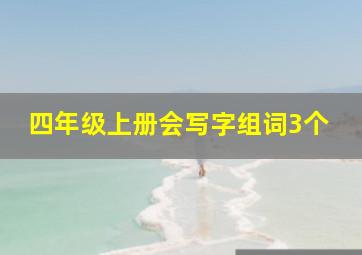 四年级上册会写字组词3个