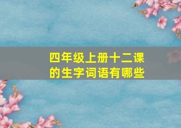 四年级上册十二课的生字词语有哪些