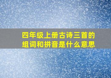 四年级上册古诗三首的组词和拼音是什么意思