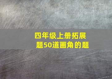 四年级上册拓展题50道画角的题