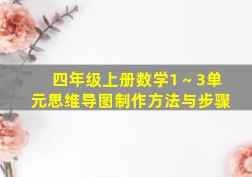 四年级上册数学1～3单元思维导图制作方法与步骤