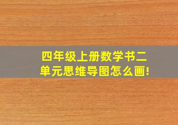 四年级上册数学书二单元思维导图怎么画!