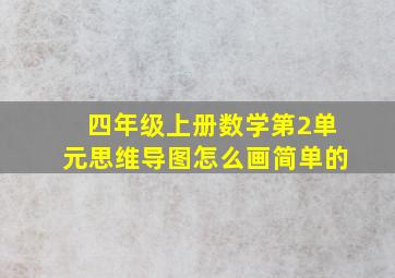 四年级上册数学第2单元思维导图怎么画简单的