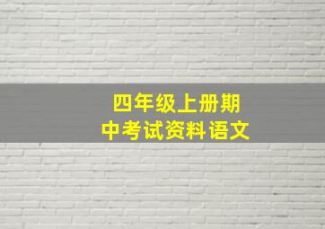 四年级上册期中考试资料语文