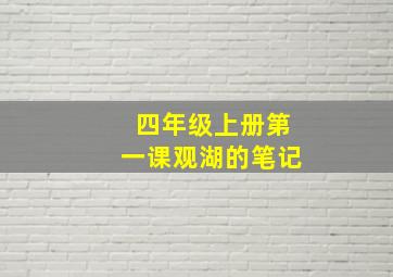 四年级上册第一课观湖的笔记