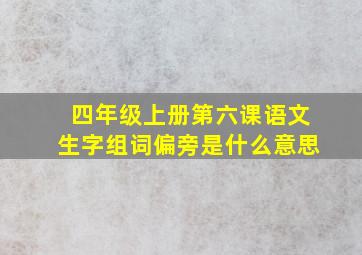 四年级上册第六课语文生字组词偏旁是什么意思