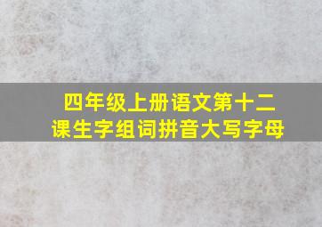 四年级上册语文第十二课生字组词拼音大写字母