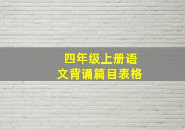 四年级上册语文背诵篇目表格