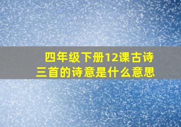 四年级下册12课古诗三首的诗意是什么意思