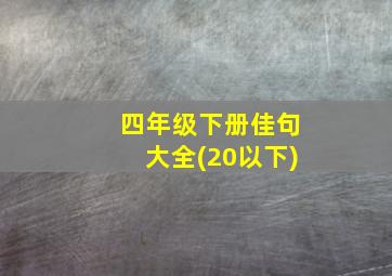 四年级下册佳句大全(20以下)