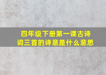 四年级下册第一课古诗词三首的诗意是什么意思