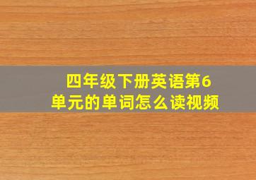 四年级下册英语第6单元的单词怎么读视频