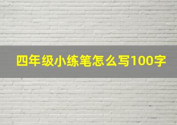 四年级小练笔怎么写100字