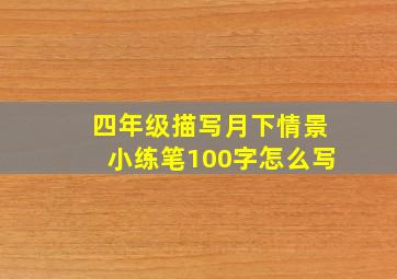 四年级描写月下情景小练笔100字怎么写