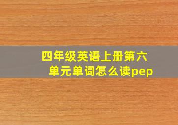 四年级英语上册第六单元单词怎么读pep