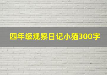 四年级观察日记小猫300字