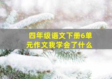 四年级语文下册6单元作文我学会了什么