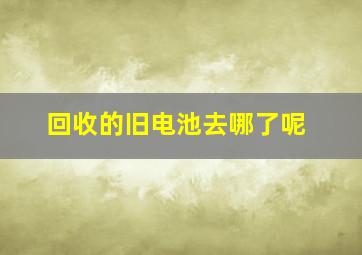 回收的旧电池去哪了呢