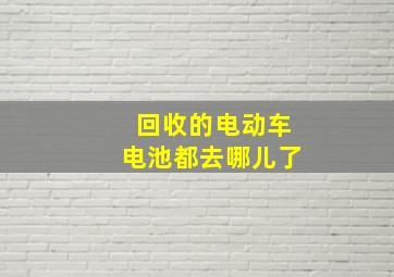 回收的电动车电池都去哪儿了