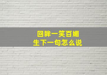 回眸一笑百媚生下一句怎么说