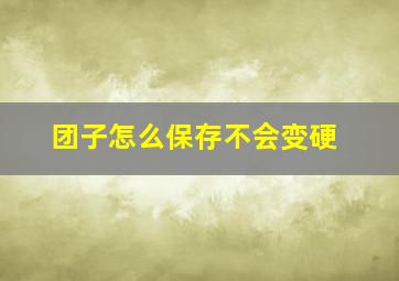 团子怎么保存不会变硬