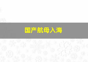 国产航母入海