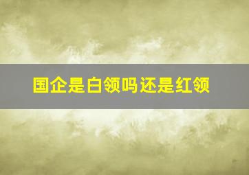 国企是白领吗还是红领