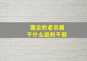 国企的老总属于什么级别干部