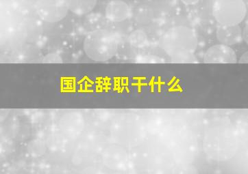 国企辞职干什么