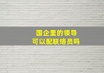 国企里的领导可以配联络员吗