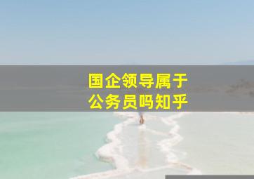 国企领导属于公务员吗知乎