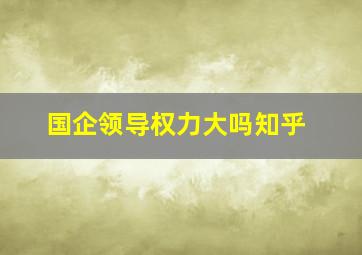 国企领导权力大吗知乎