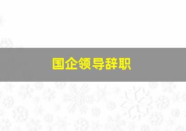 国企领导辞职