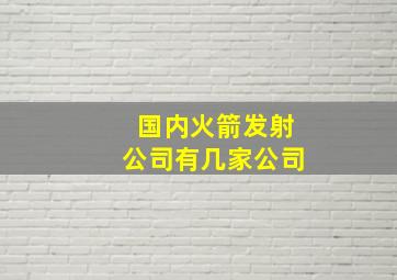 国内火箭发射公司有几家公司