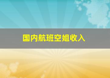 国内航班空姐收入