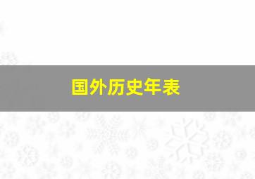 国外历史年表