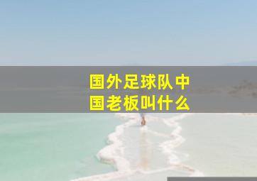 国外足球队中国老板叫什么