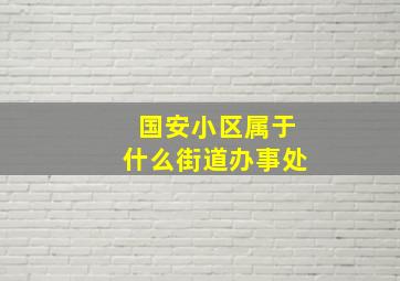 国安小区属于什么街道办事处