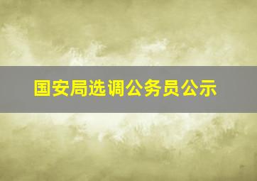 国安局选调公务员公示