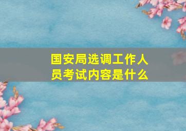 国安局选调工作人员考试内容是什么