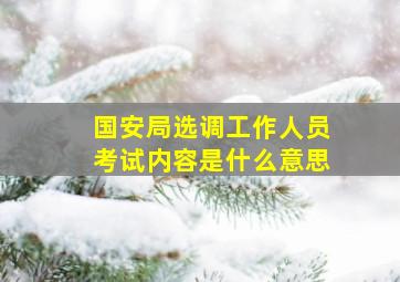 国安局选调工作人员考试内容是什么意思