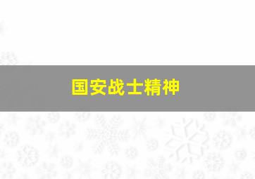 国安战士精神