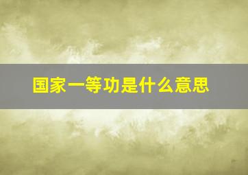 国家一等功是什么意思