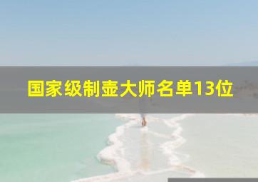 国家级制壶大师名单13位