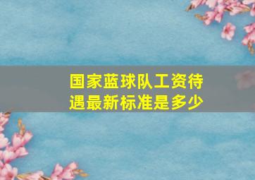 国家蓝球队工资待遇最新标准是多少