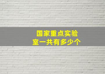 国家重点实验室一共有多少个