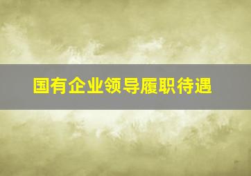 国有企业领导履职待遇